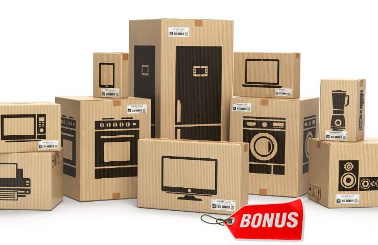 Scatoloni elettrodomestici con logo bonus