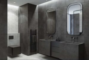 bagno di colore grigio