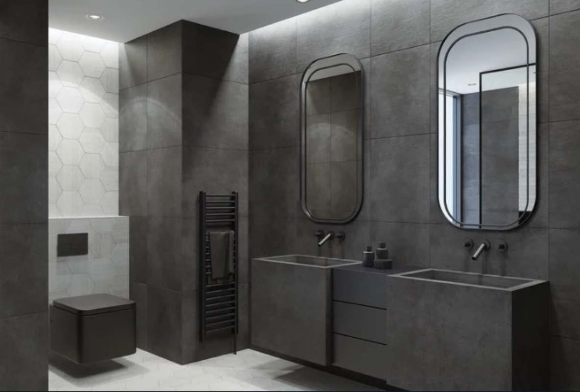 bagno di colore grigio 