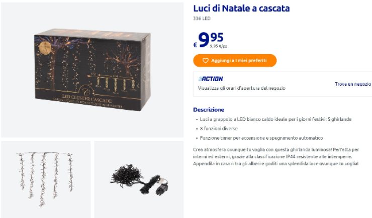 Pacco di luci natalizie