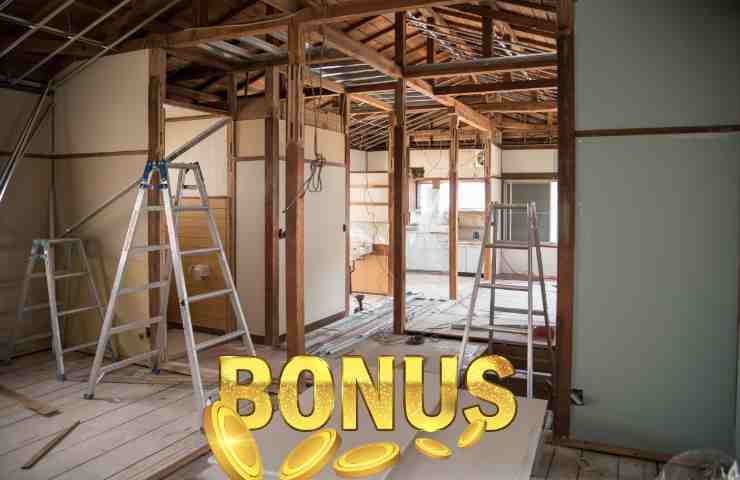 ristrutturazione casa con scritta bonus