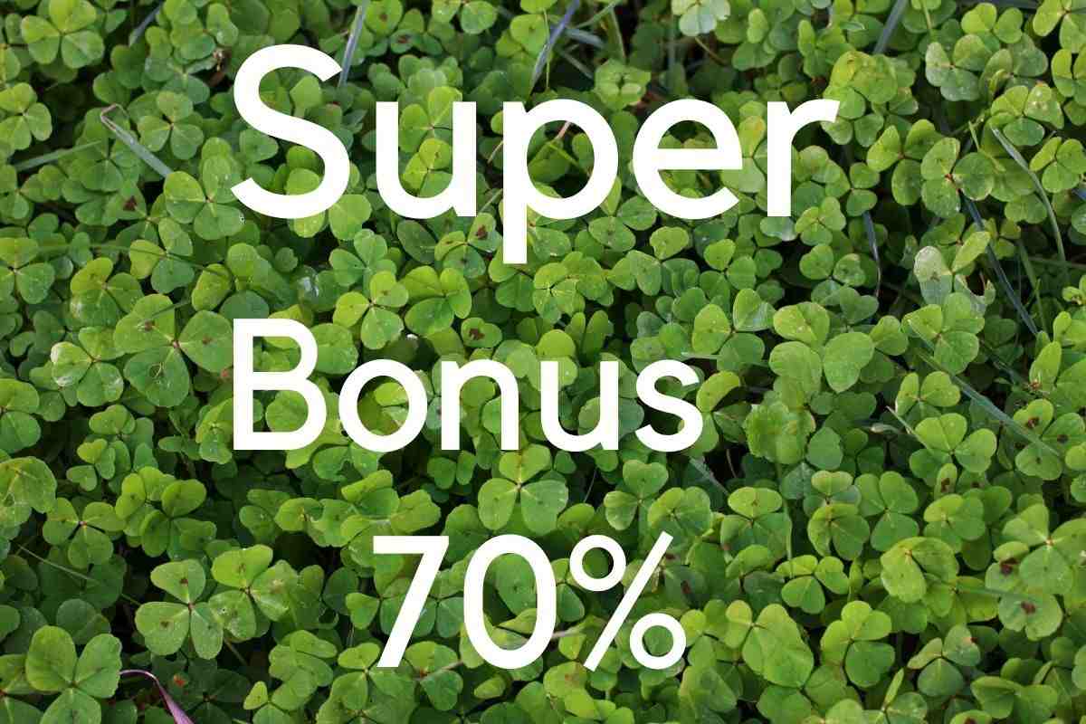 Scritta super bonus al 70%