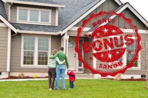 famiglia osserva una casa più logo bonus