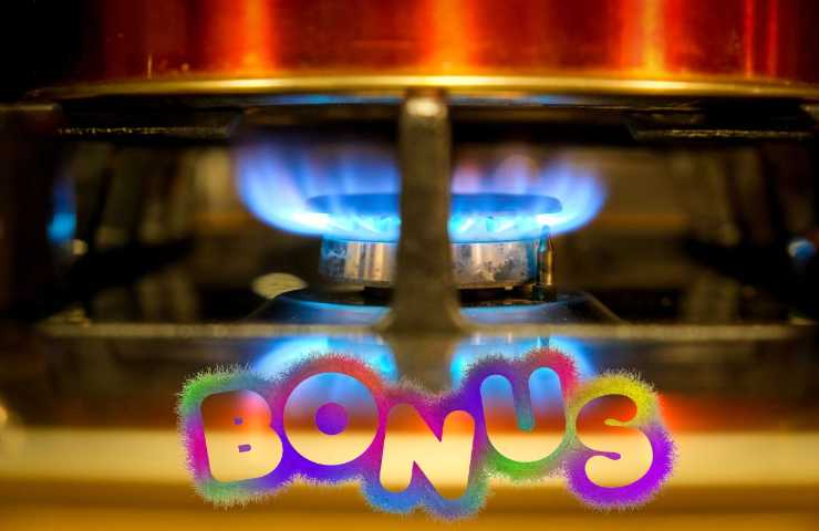 fornello a gas con la scritta bonus