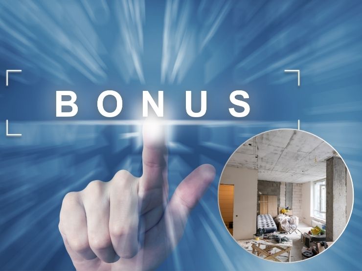 scritta bonus e anteprima di casa in ristrutturazione
