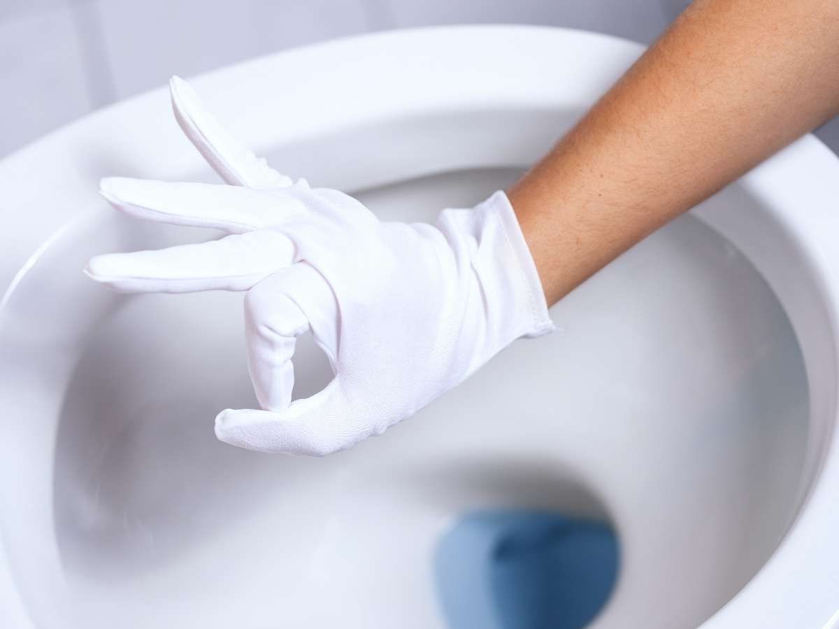 wc pulito e mano che fa ok