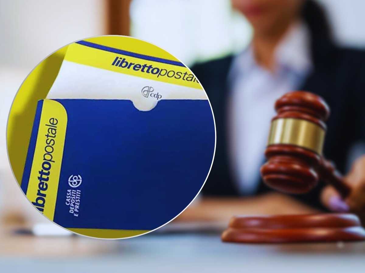 sfondo legge e in primo piano libretto postale