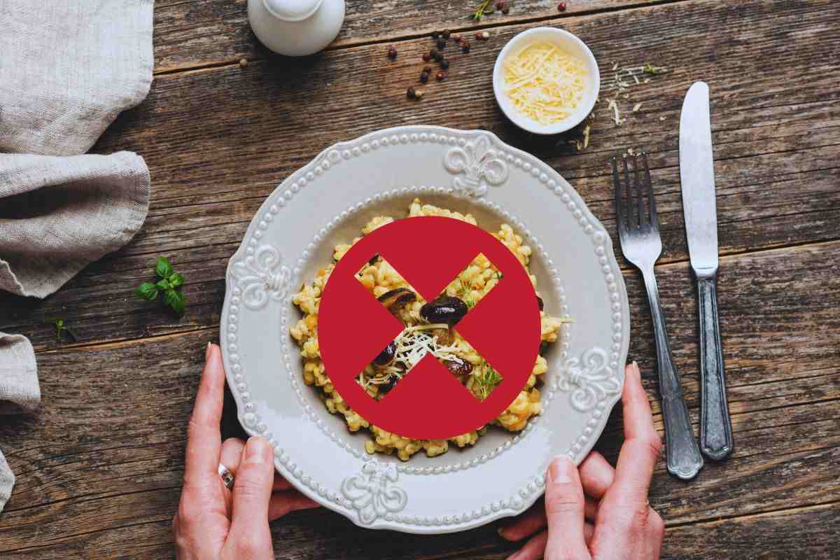 Risotto ai funghi sotto segno divieto