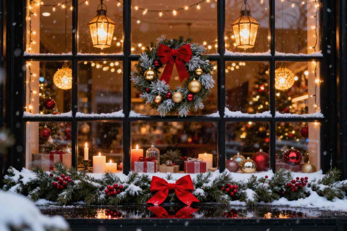 Finestra decorata per Natale