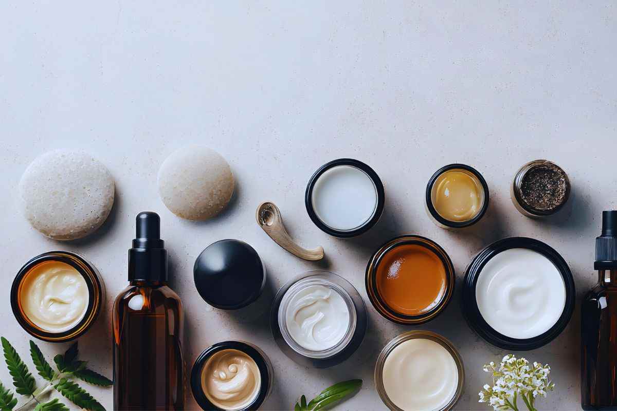 Cosmetici poggiati su tavolo