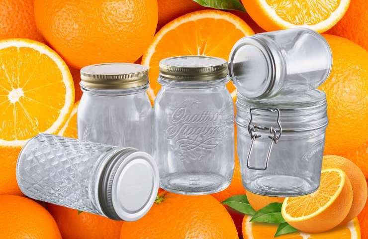 arance e barattoli di vetro