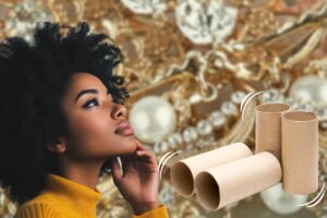 donna gioielli rotoli carta